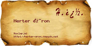 Herter Áron névjegykártya